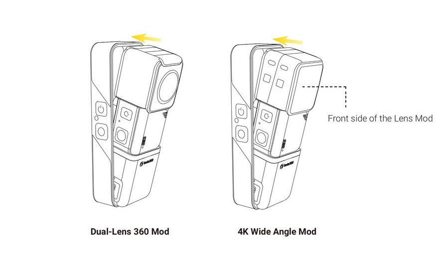 insta360 ONE R Vertical Bumper Case 豎拍電池保護邊框 - put the camera