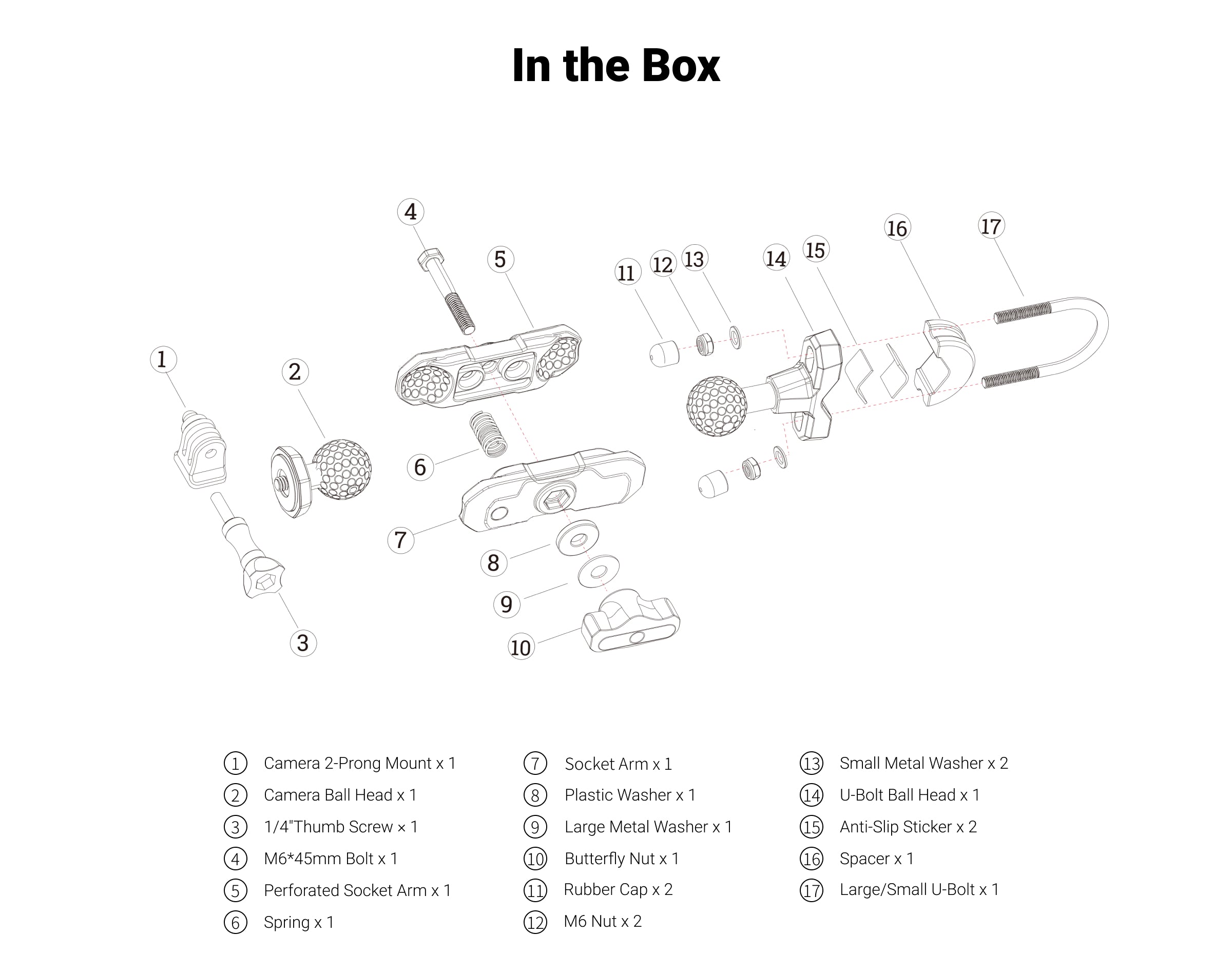 insta360-Motorcycle U-Bolt Mount--accesssories-X3-ONE-RS-1-Inch-360-excluded-GO 2-ONE-X2-ONE-R-ONE-X