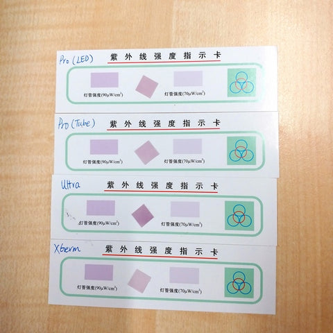 Lexuma XGerm Series open disinfectant performance of uv lights sanitizer sterilization UV testing paper Result 