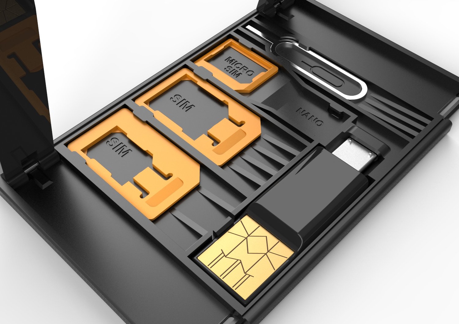 Sim Card Case - all-in-1 SIM Card Storage Slots, Nano-SIM, Micro-SIM,