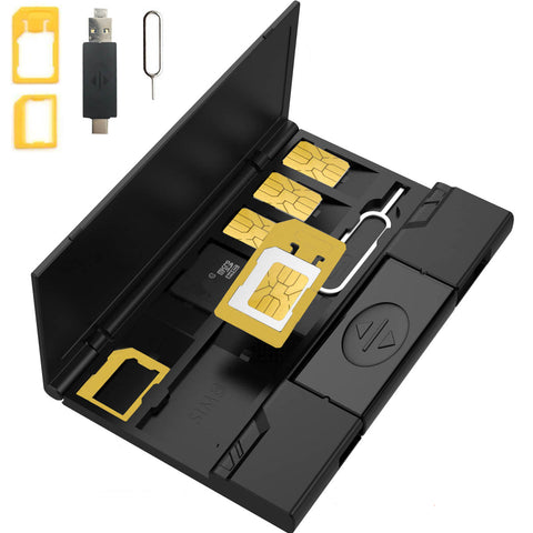 sim card case with memory card reader