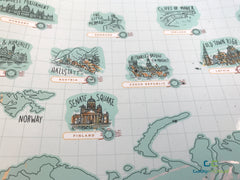 iMartCity World scratch map comparison deluxe map travel map world map scratch off map travel worldwide landmarks