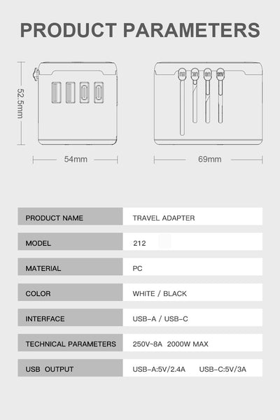 RXSQUL-Type-A-2 Type-C-Black-Travel-Adapter-UNIVERSAL