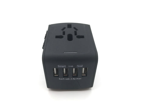 Universal travel adapter with USB port - iMartCity eu uk us au sockets safety convenient travel must have- Plus 4 USB Ports