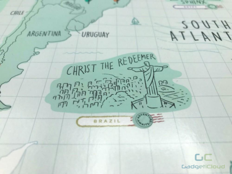 GadgetiCloud world scratch travel map 世界刮刮地圖 刮刮樂 christ sticker