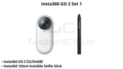 Insta360 GO 2 1440P Remote Control Sports Camera (32GB / 64GB) Set 1