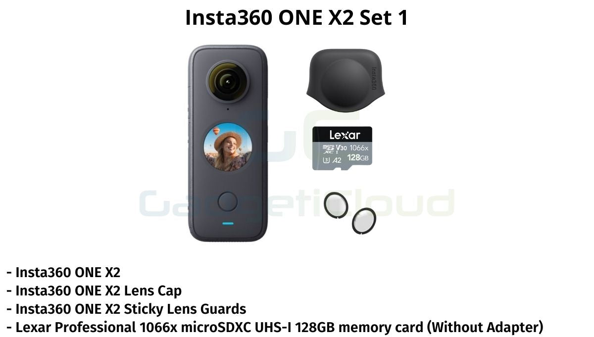 Insta360 ONE X2 360° Steady Camera Action Camera Compact Collection - 10m,  Shockproof, and Waterproof