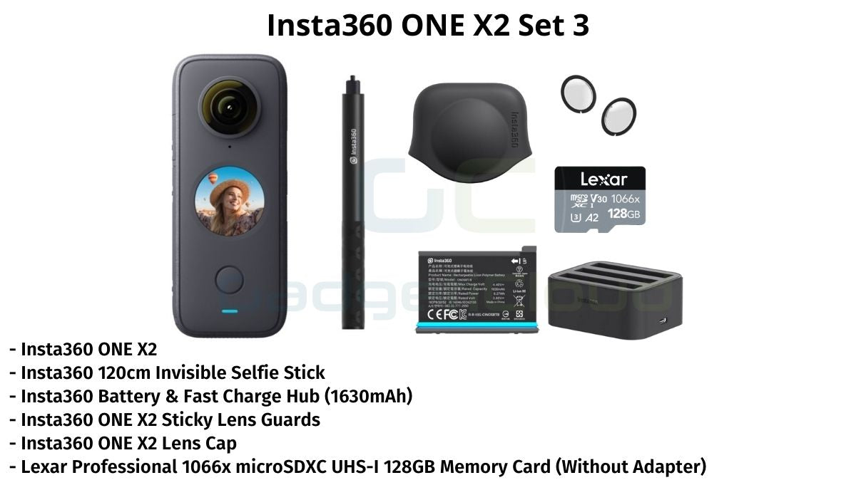 Insta360 ONE X2 360° Steady Camera Action Camera Compact Collection - 10m,  Shockproof, and Waterproof