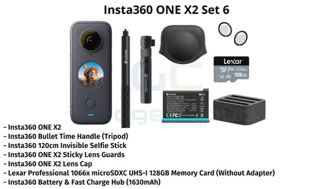 Insta360 One X2 Accessories Bullet Time Cord / Lens Cap / Fast Charge Hub /  Insta360 ONE X2 Invisible Selfie Stick