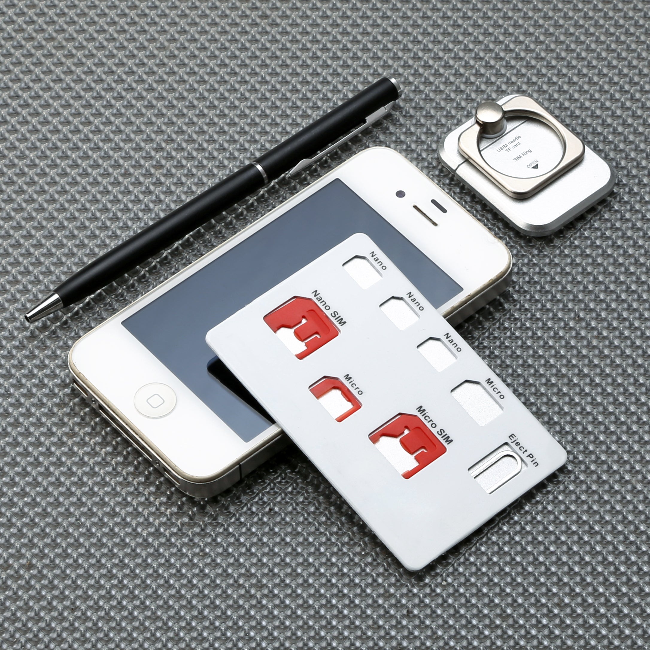Sim Card Kit Holder 3 In 1 Sim Adapter Micro Sim And 3 Nano Sim Slo