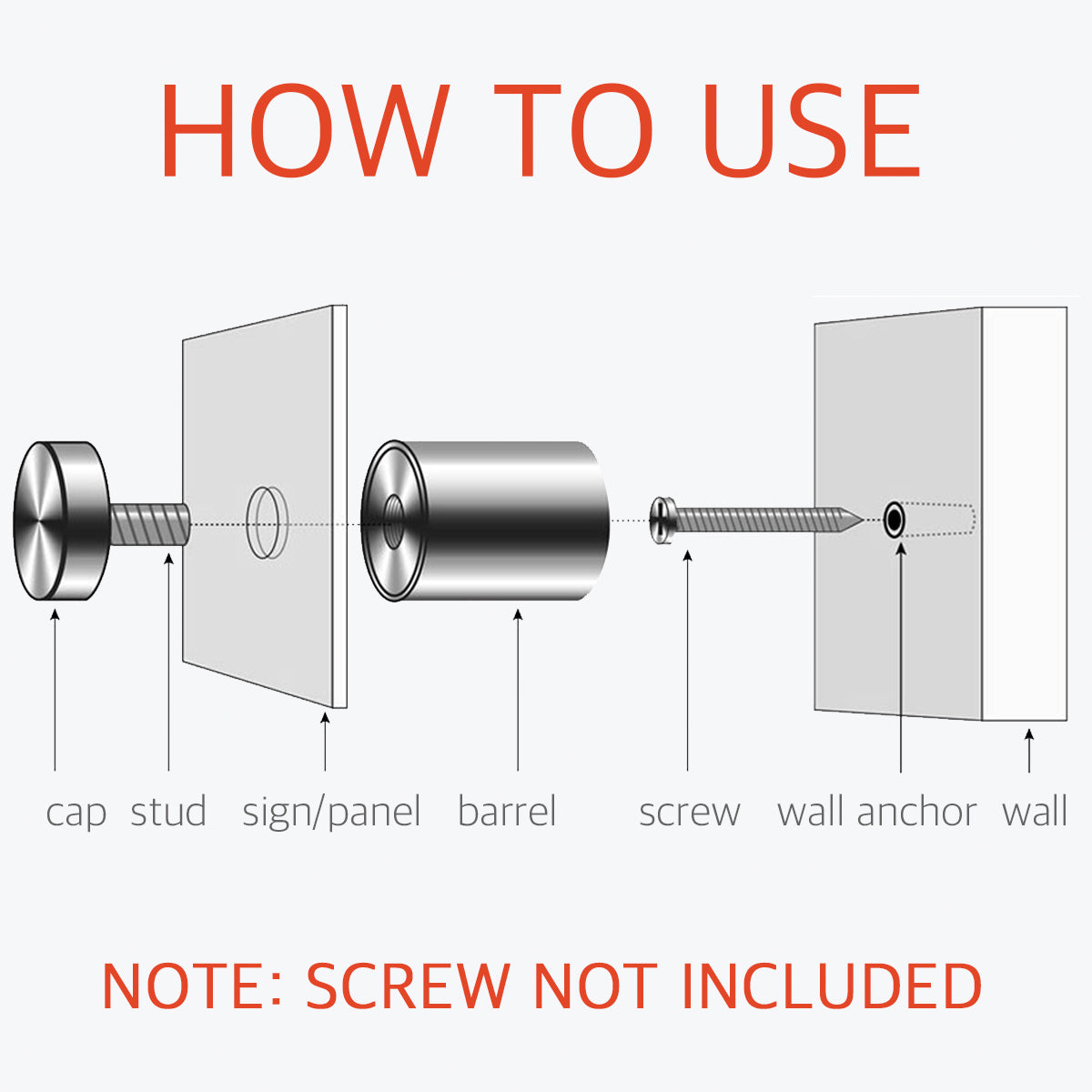 Pcs Stainless Steel Standoff Hardware For Glass 19 X 40mm Lantee