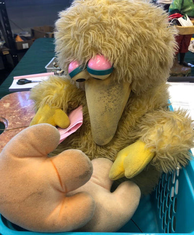 big bird soft toy repair before