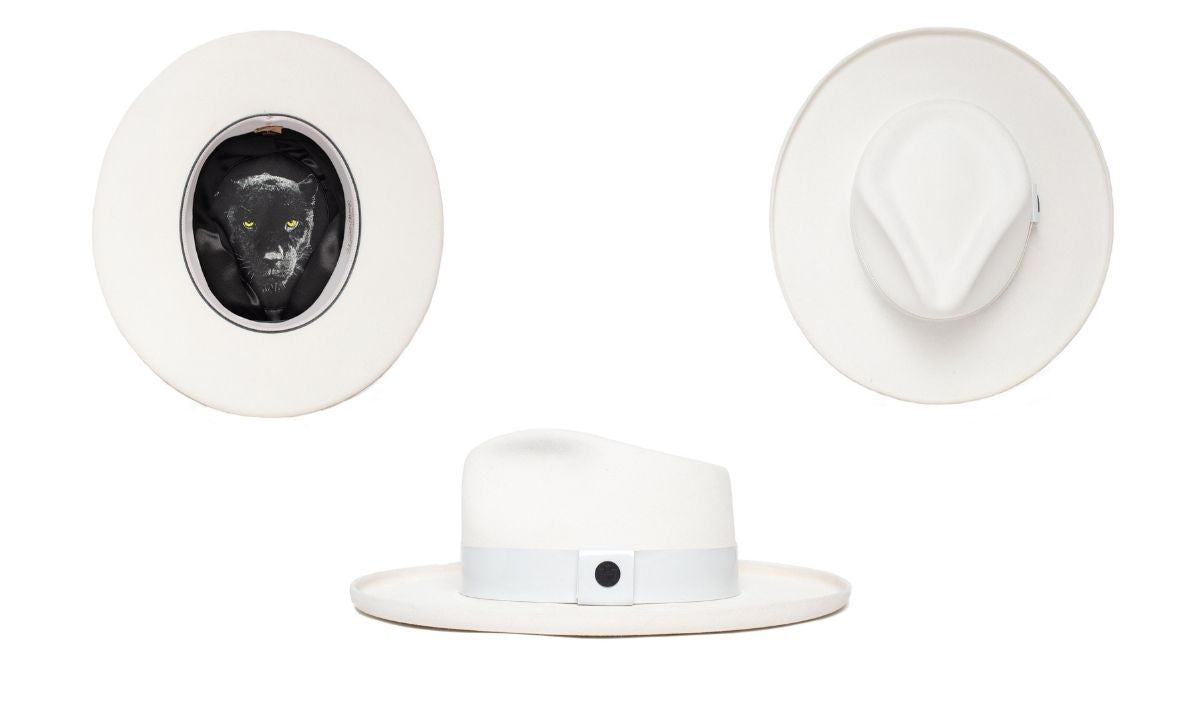 Pure White Wide Brim Fedora 