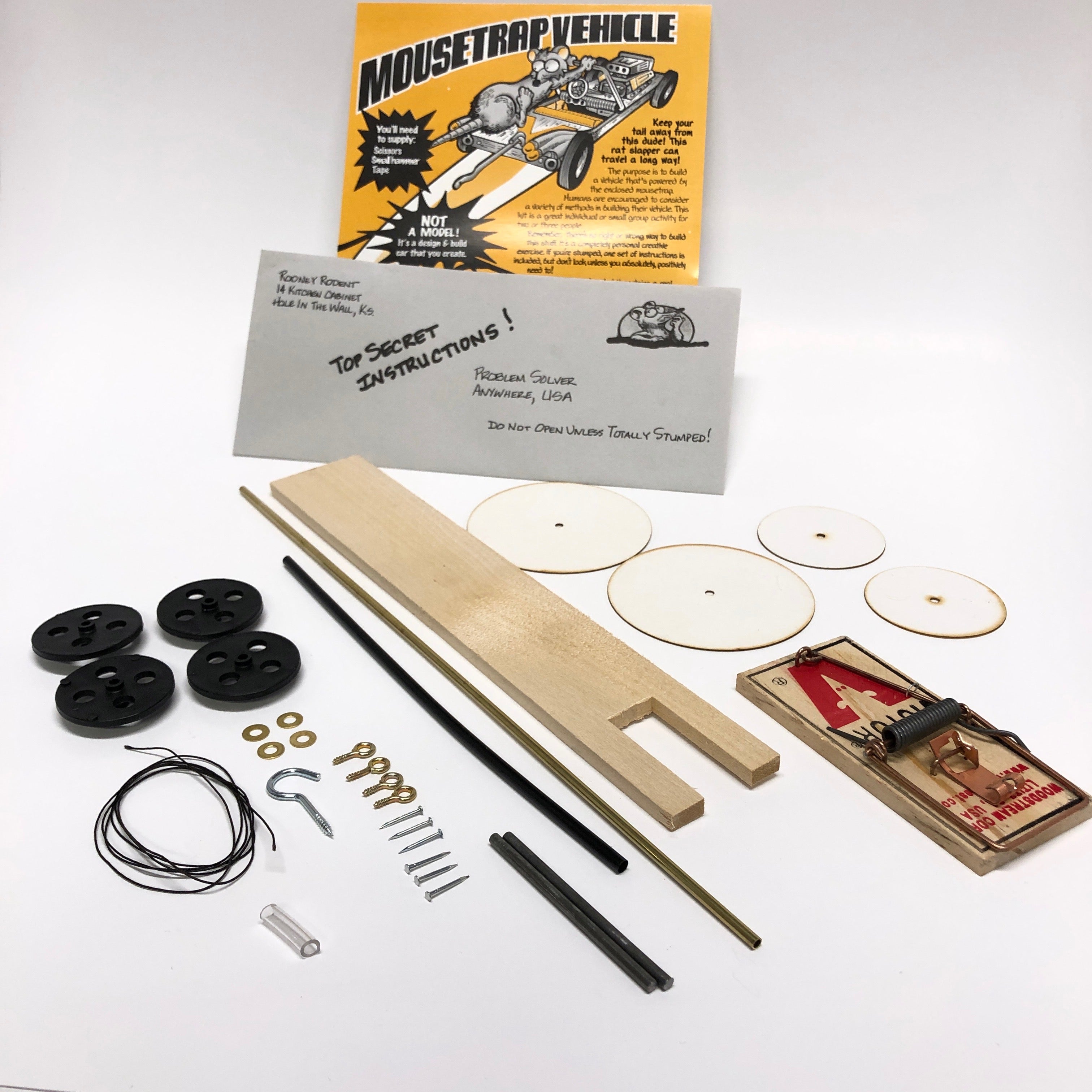 Mousetrap Car Kits, The Basic Kit II With Bearings