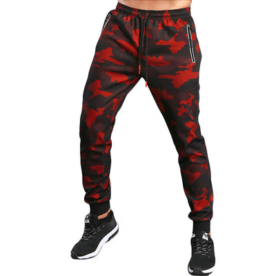 mens red camo joggers