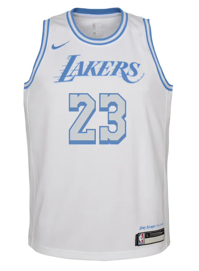 lakers white and blue jersey