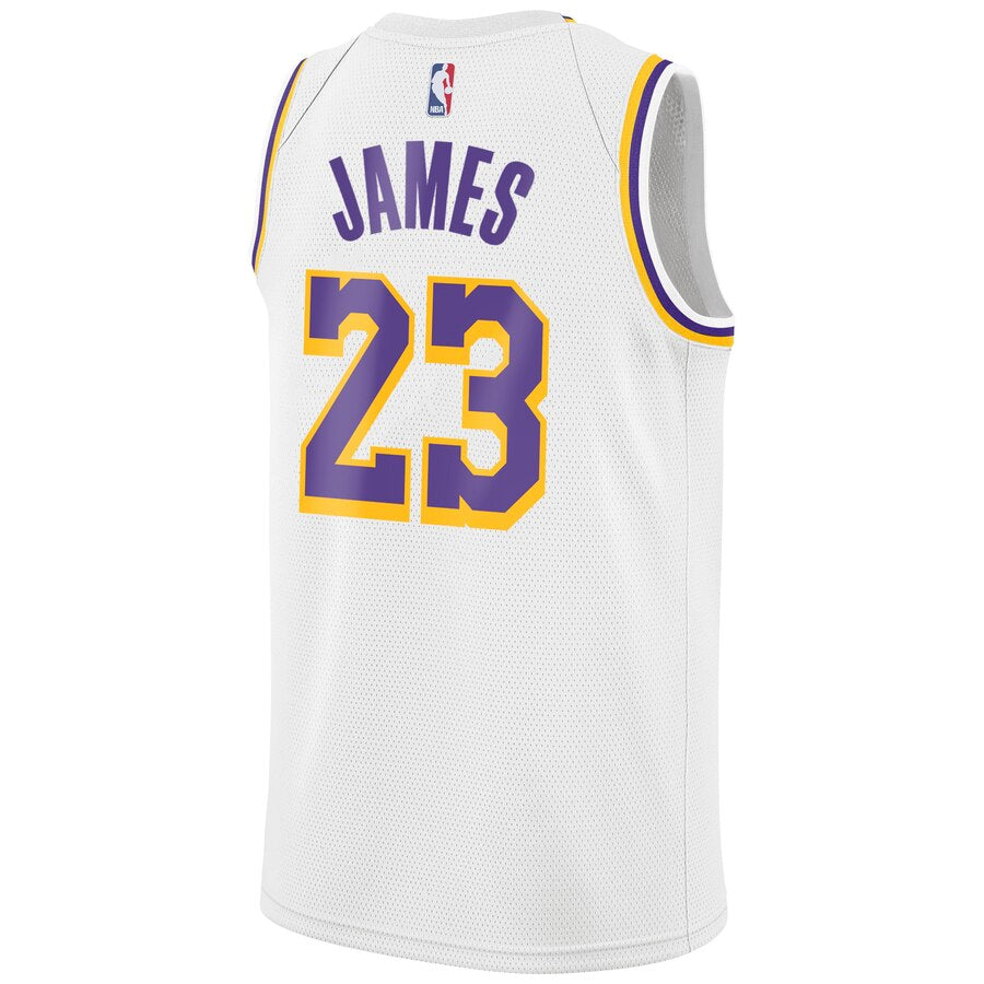 Men's Los Angeles Lakers LeBron James Nike White Swingman Jersey - Ass ...