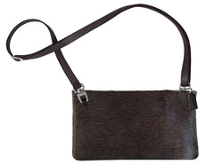 mini bag in fur brown, mini bag brown fur, minibag chocolate