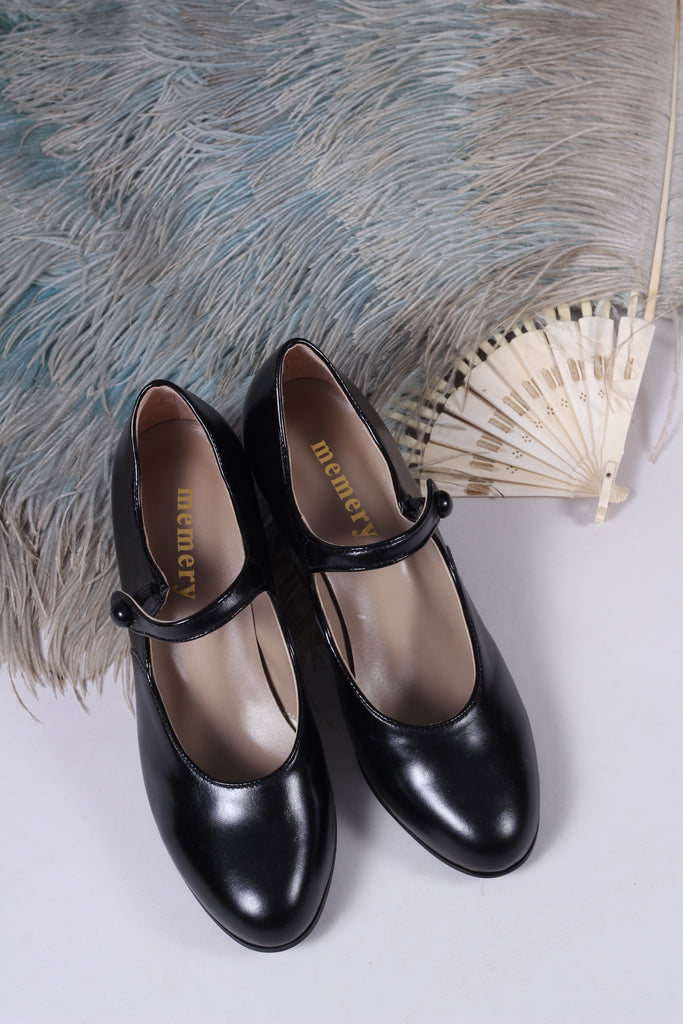 Black 1920s shoes - 20s vintage style shoe like the originals – memery