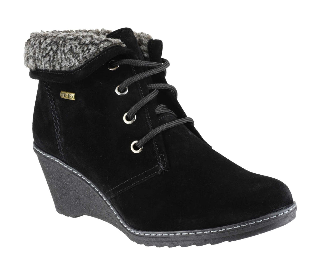 wedge heel lace up boots