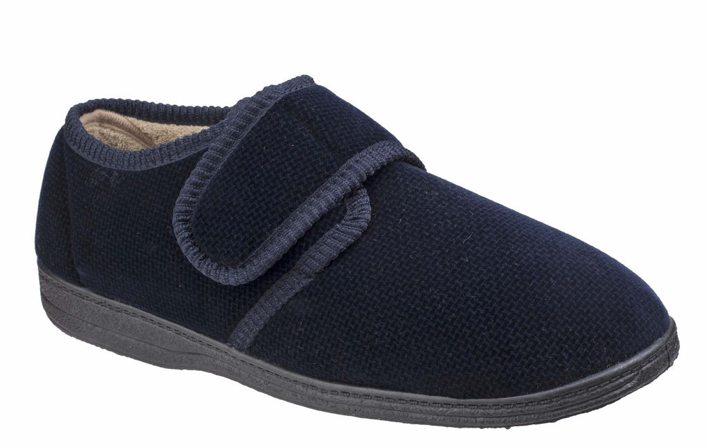 mens slippers with velcro fastening