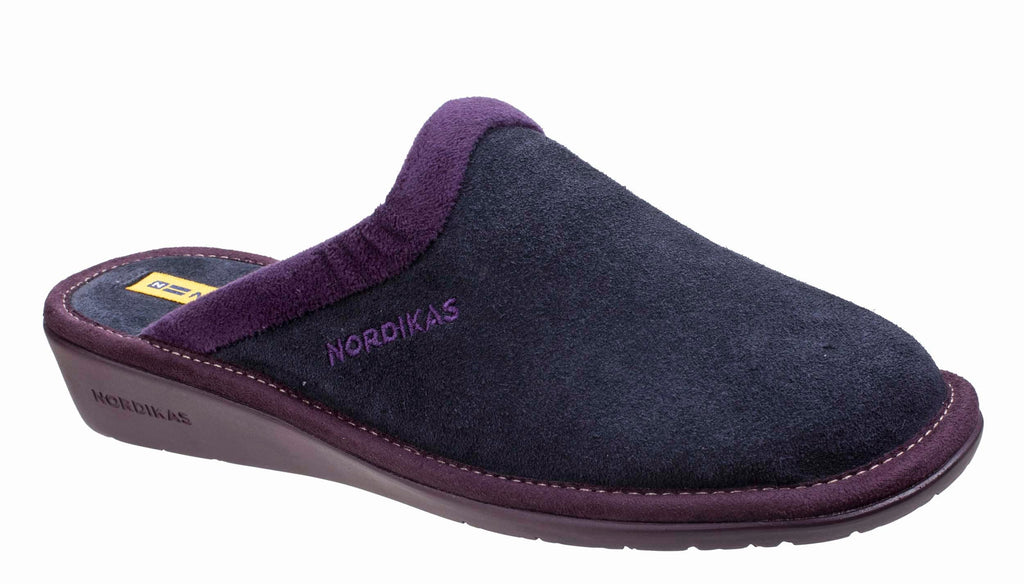 purple suede slippers