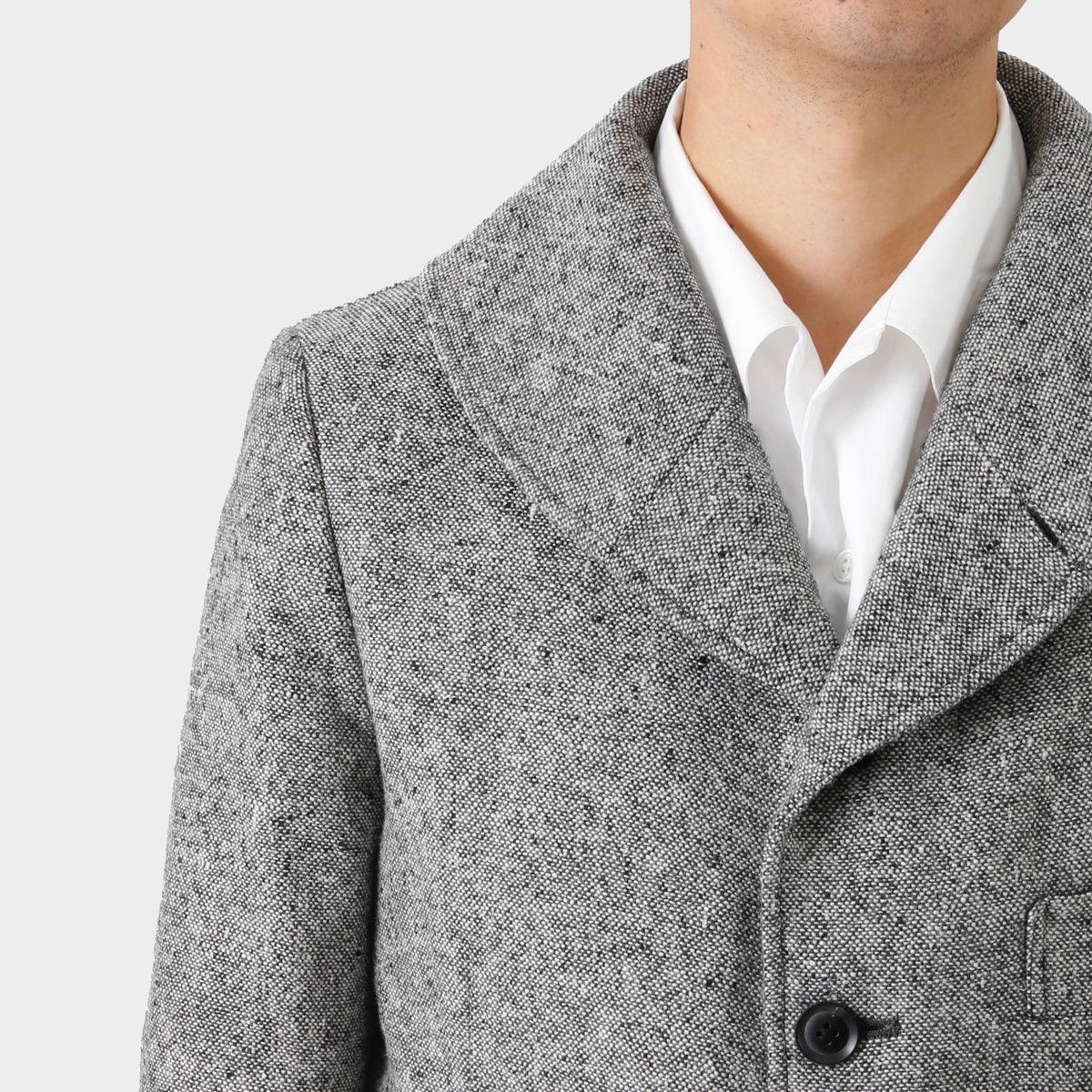 Yohji Yamamoto Grey Shawl Collar Flecked Wool Blazer – Shop Bruce