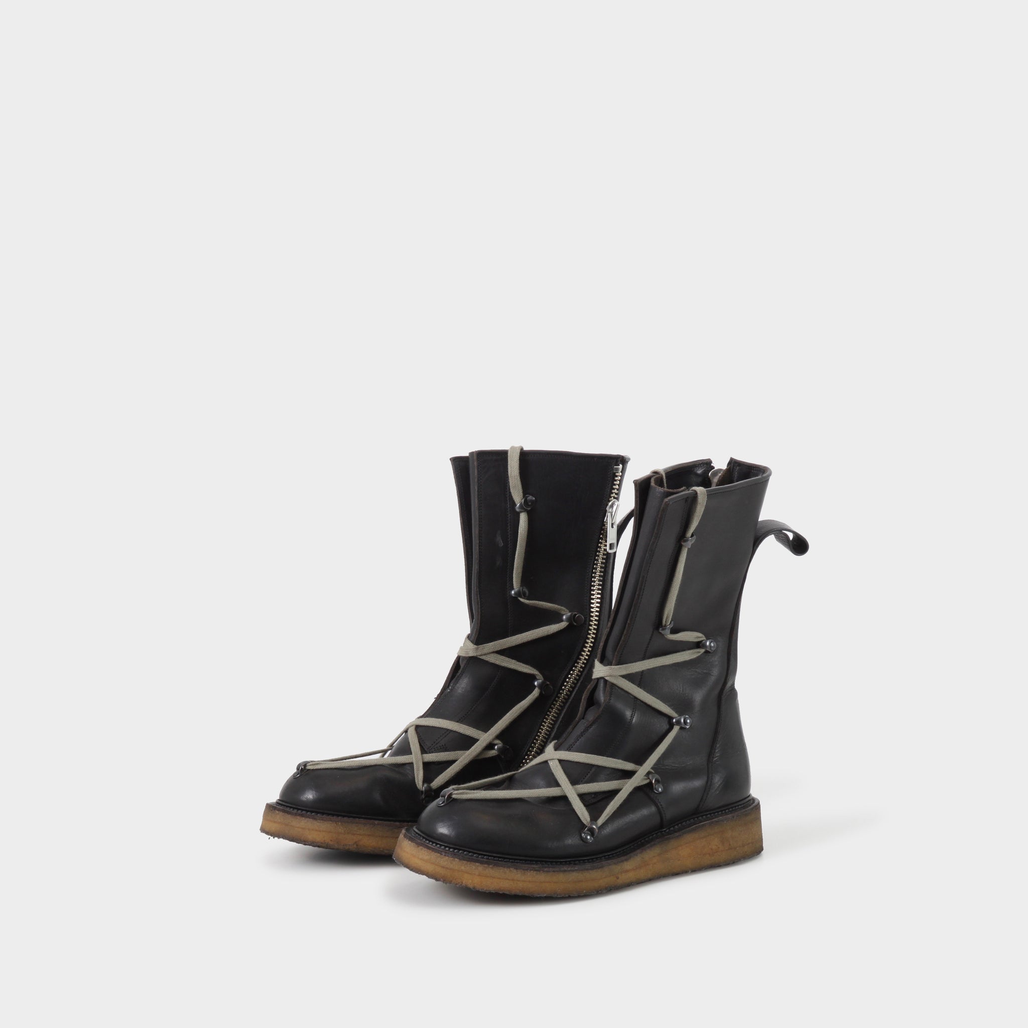 rick owens lace up creeper boots