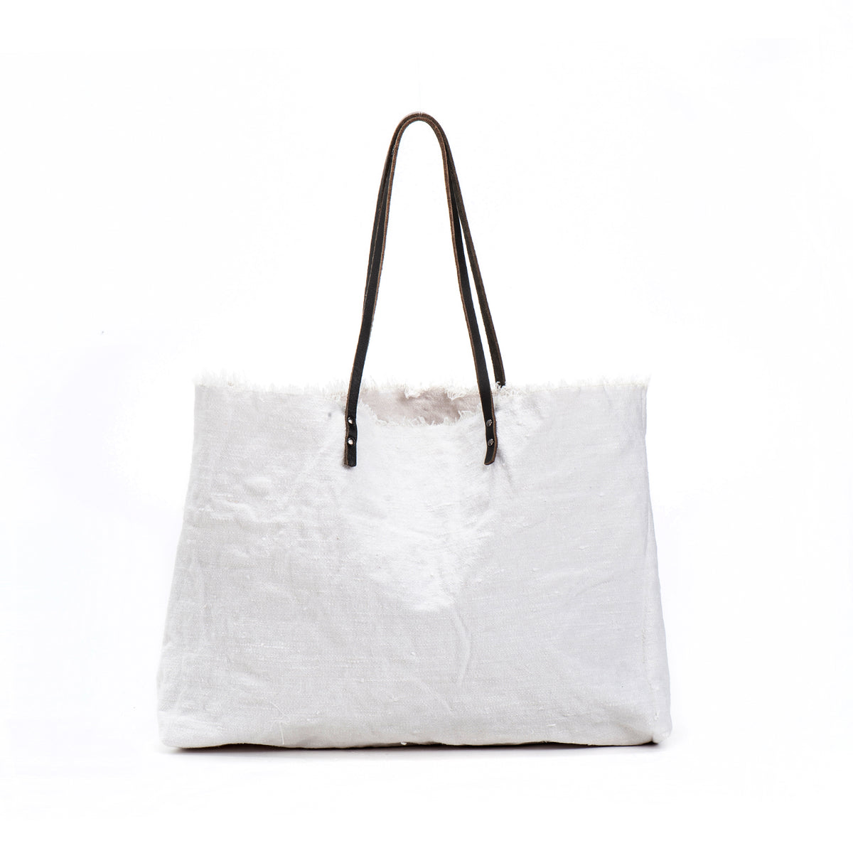 Wide Oversize White Canvas Tote Bag – Caroline Mazurik Handbags