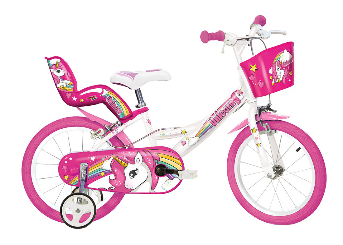 pink bike with stabilisers