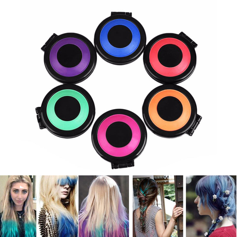 6 Colors Temporary Hair Chalk Set Fast Hair Dye Powder