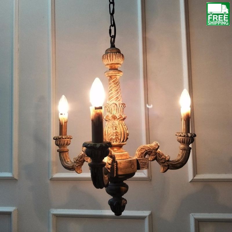 Rustic Traditional Wooden Chandelier Free Shipping Wood