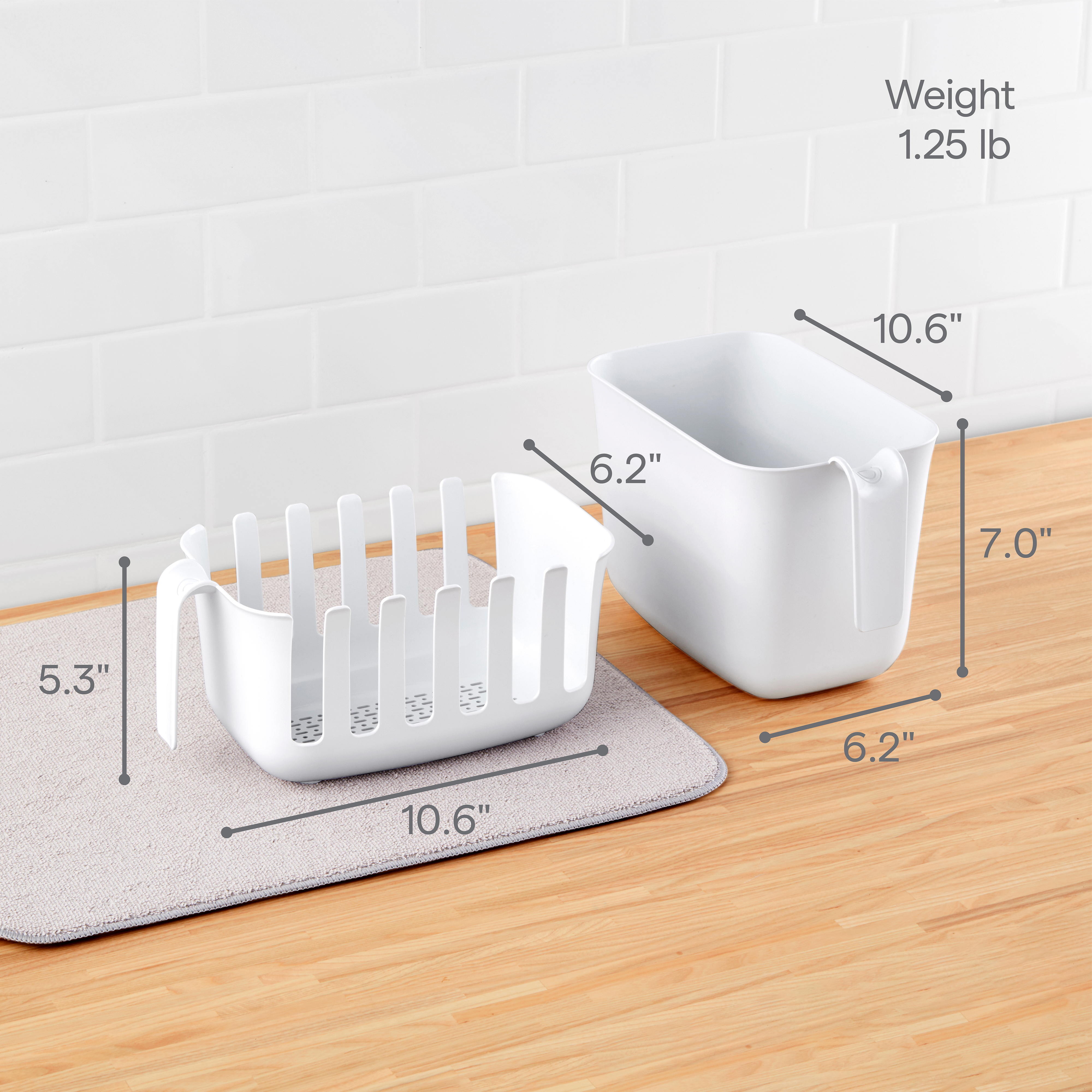 Dimension-Diagram Dry and Store Bag Drying Bin Set