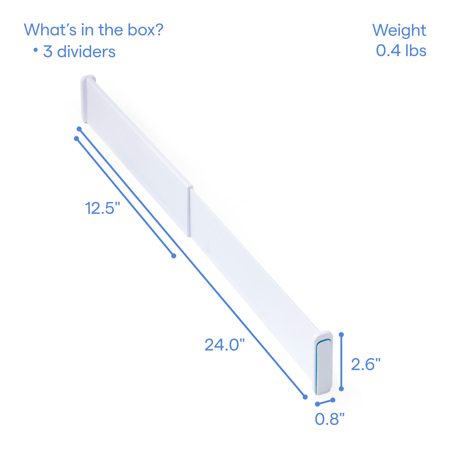 ReStickable Drawer Divider Shallow Dimensions