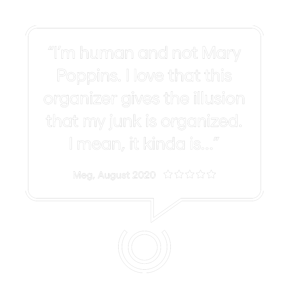I'm human and not Mary Poppins. I love that this organizer gives the illusion that my junk is organized. I mean, it kinda is... Meg, August 2020. 5 Stars