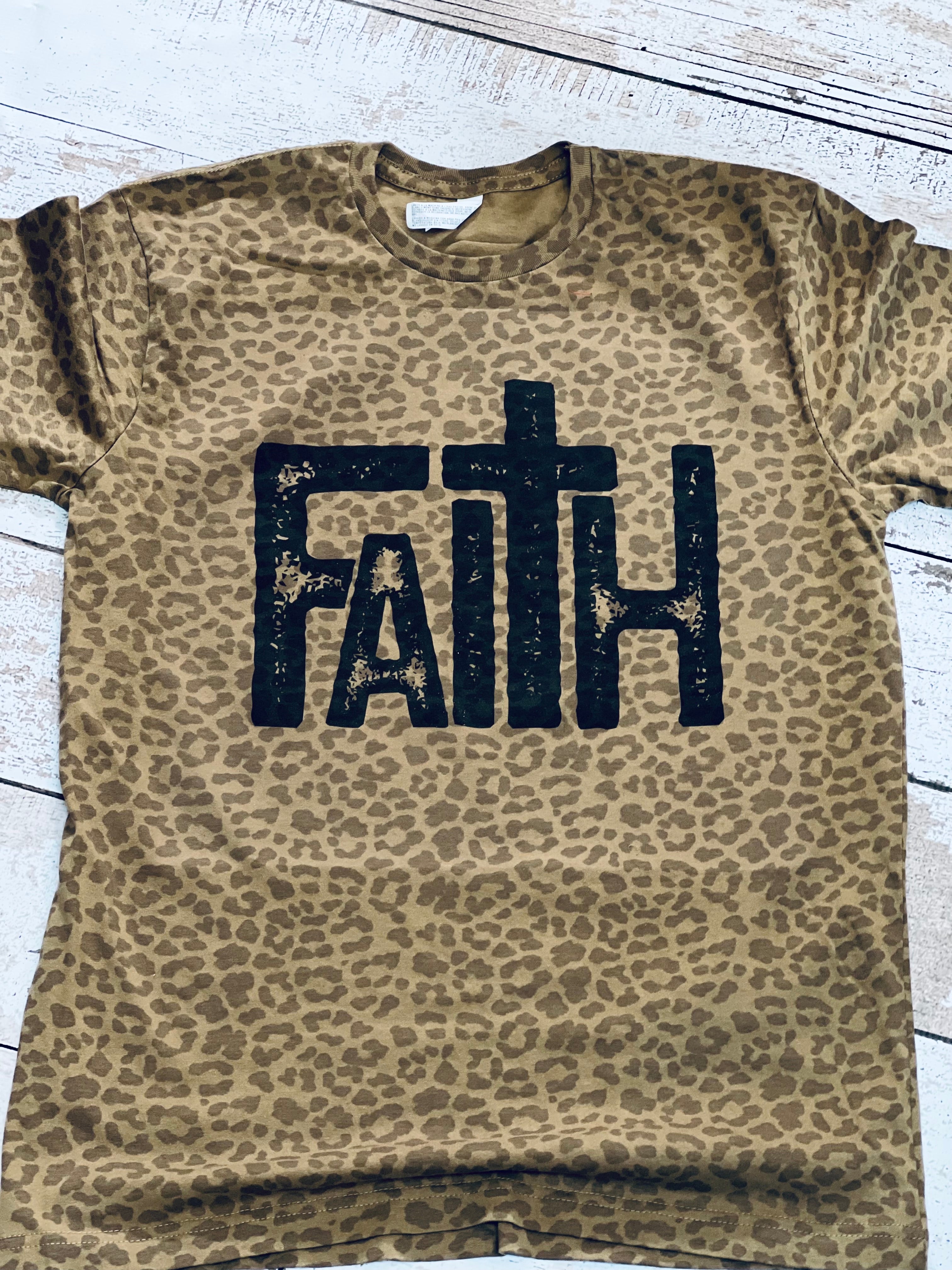 Faith Leopard Adult Tee