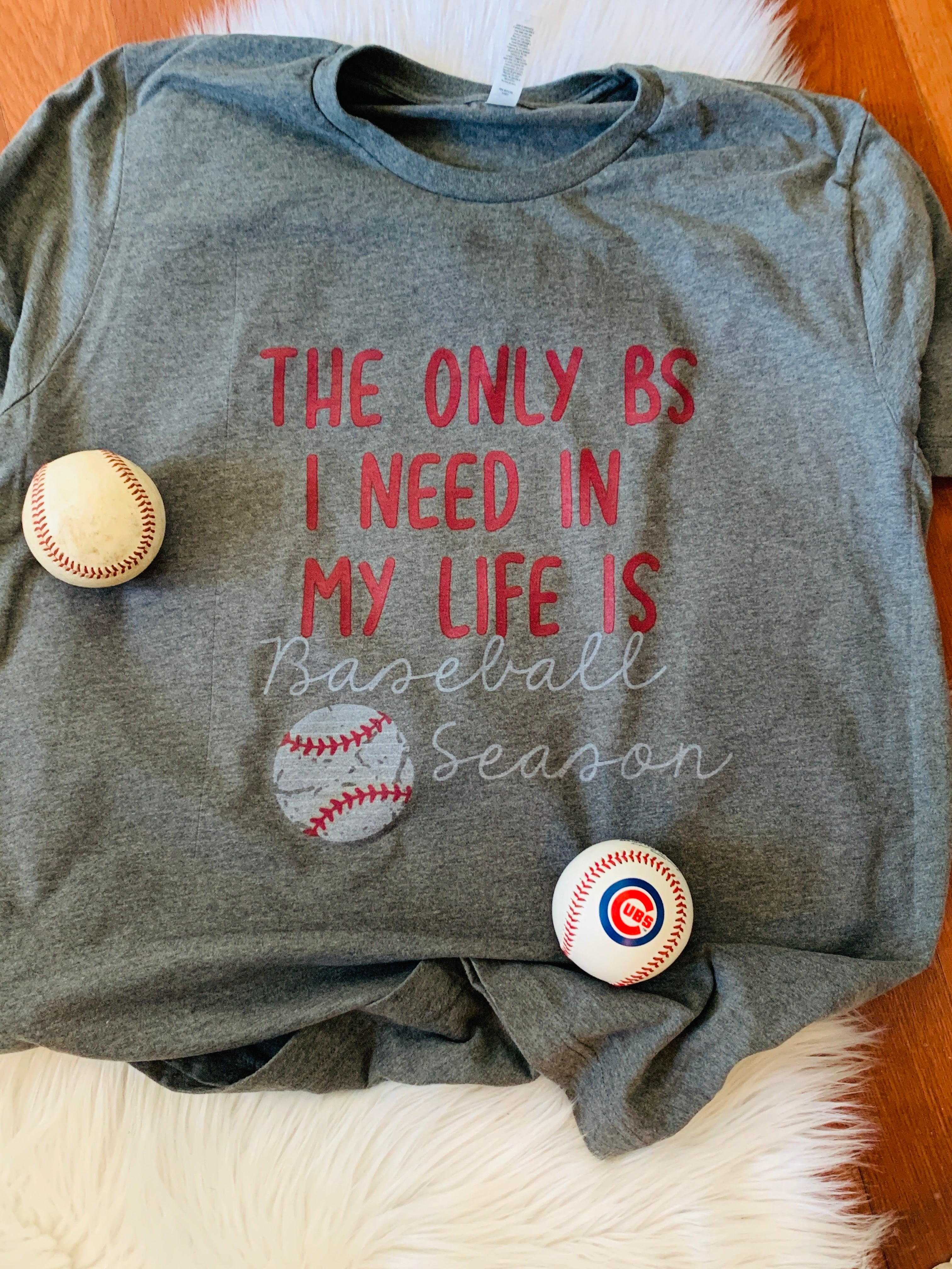 Only BS I Need Baseball Adult Graphic Tee