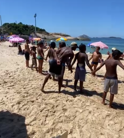 kids from the communities of Rio learning to surf with social project mar