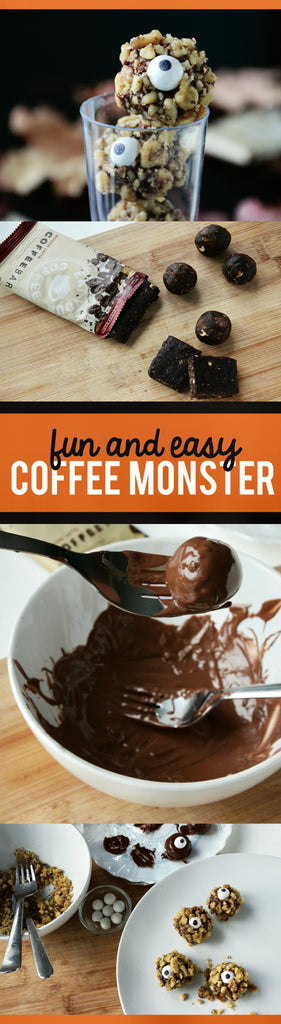caffeinated coffee monsters - eat your coffee healthy snack bars