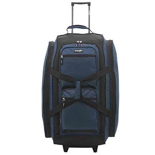 Wrangler Wesley Rolling Duffel Bag, Navy Blue, Large 30-Inch