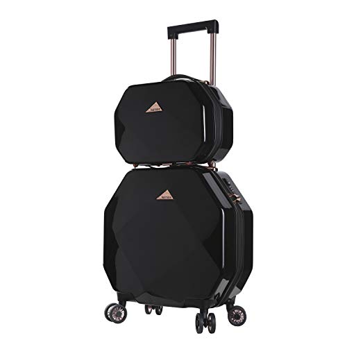 kensie luggage black and rose gold