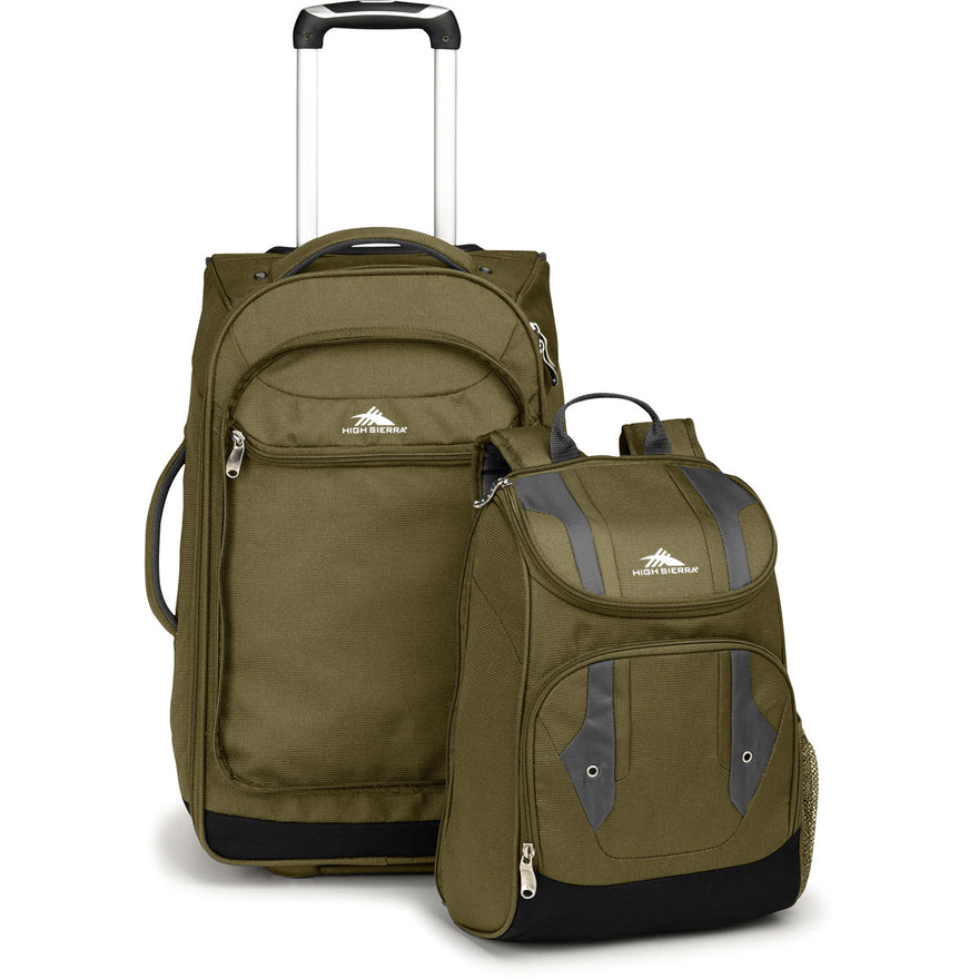 wheeled luggage with detachable backpack