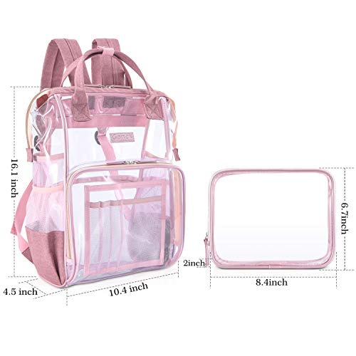 Gonex Heavy Duty Clear Backpack with Cosmetic Bag, Transparent Backpack ...