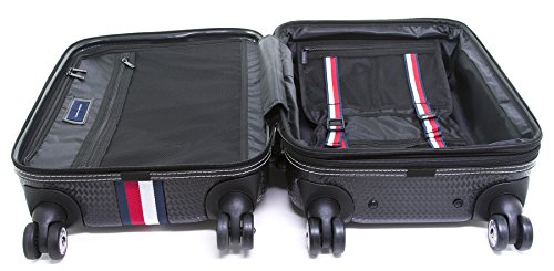 tommy hilfiger basketweave expandable hardside spinner suitcase