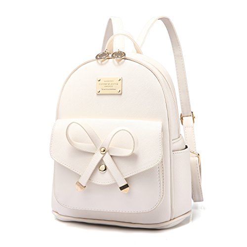 Pincnel Girls Bowknot Cute Leather Backpack Mini Shoulder Bag Backpack ...