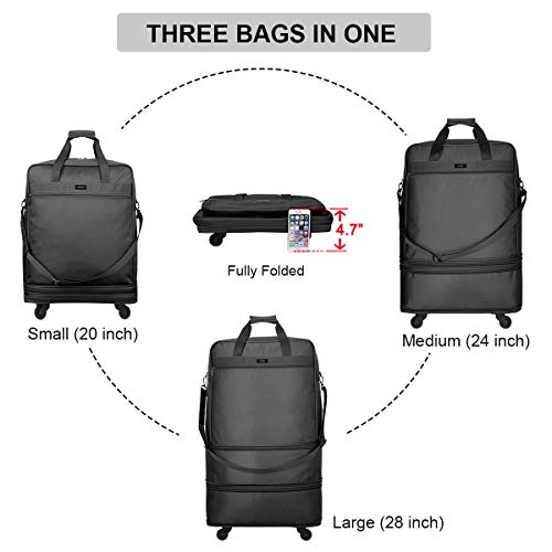 Hanke Expandable Foldable Suitcase Luggage Rolling Travel Bag Duffel ...