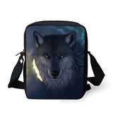 Thikin Wolf Animal Bag Crossbody Bag For Girls Boys Small 3D Shoulder Bags