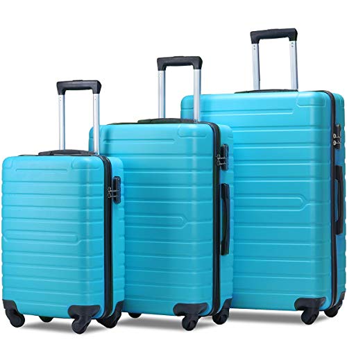 Flieks Luggage Sets 3 Piece Spinner Suitcase Lightweight 20 24 28 inch ...