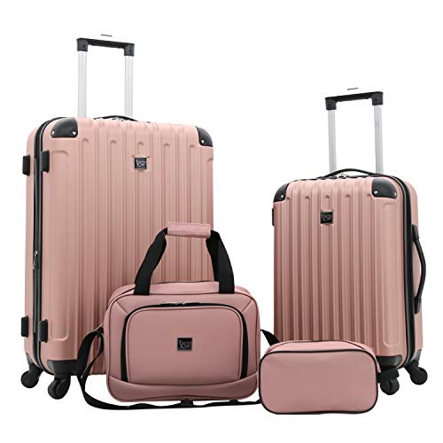 travelers club luggage rose gold