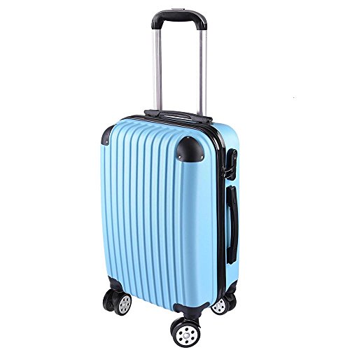 GHP Blue ABS Plastic Hard Shell Luggage Trolley Suitcase Bag with ...